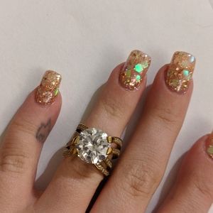 925 CZ Gold Plated Ring